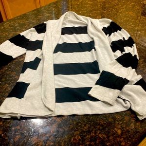 Black and Gray Stripe Cardigan Women’s xl